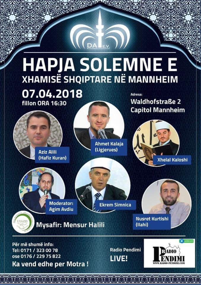 Hapja solemne e xhamisë Shqiptare në Mannheim